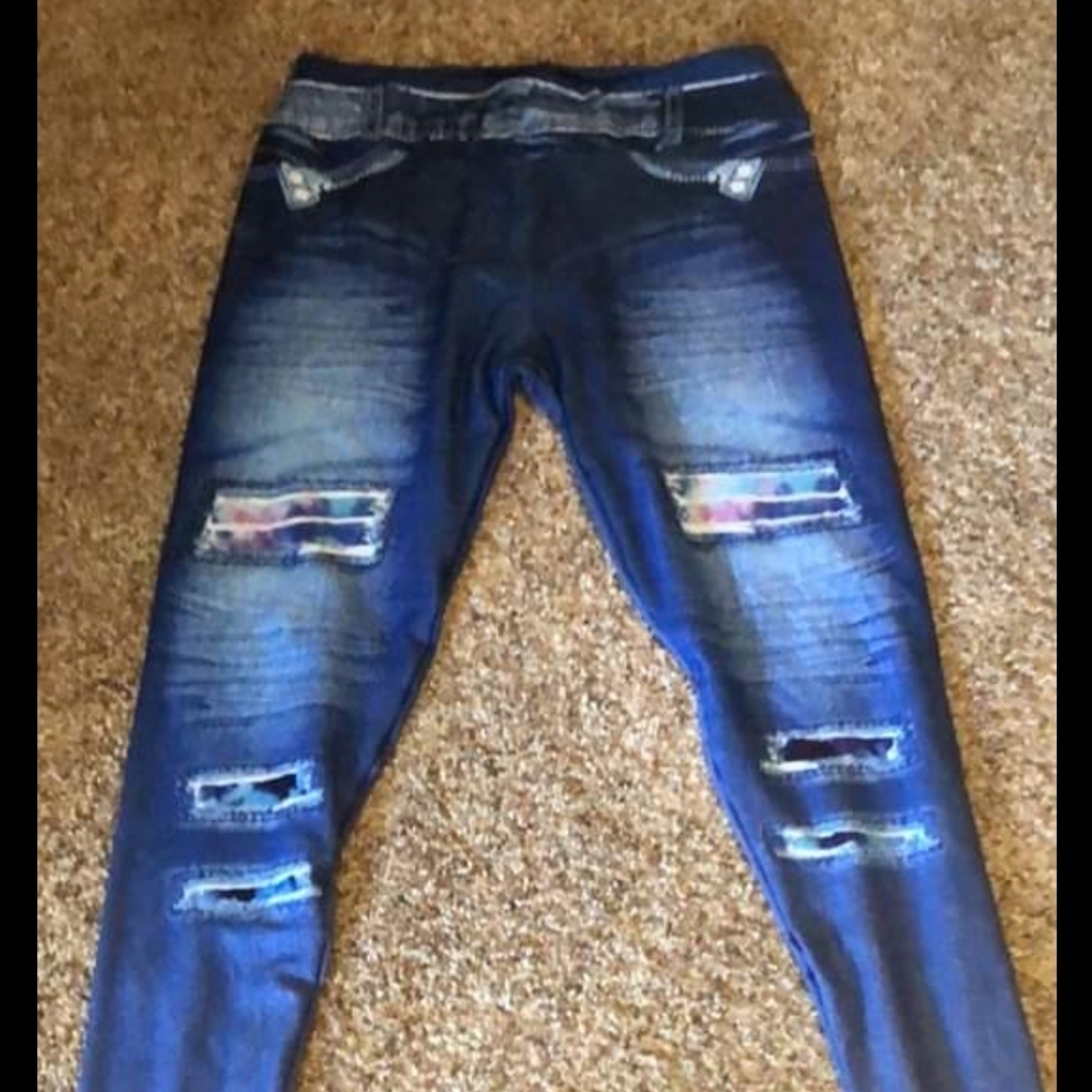 NWOT Denim Appearance Leggings
